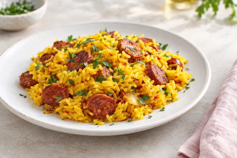 Saffron Rice with Chorizo