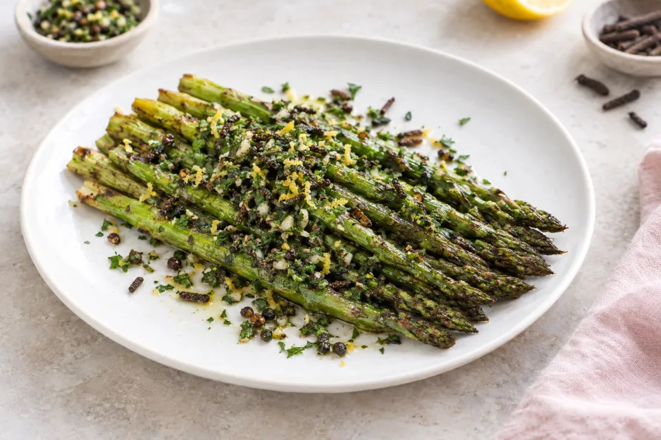 Roast Asparagus with Long Pepper Gremolata
