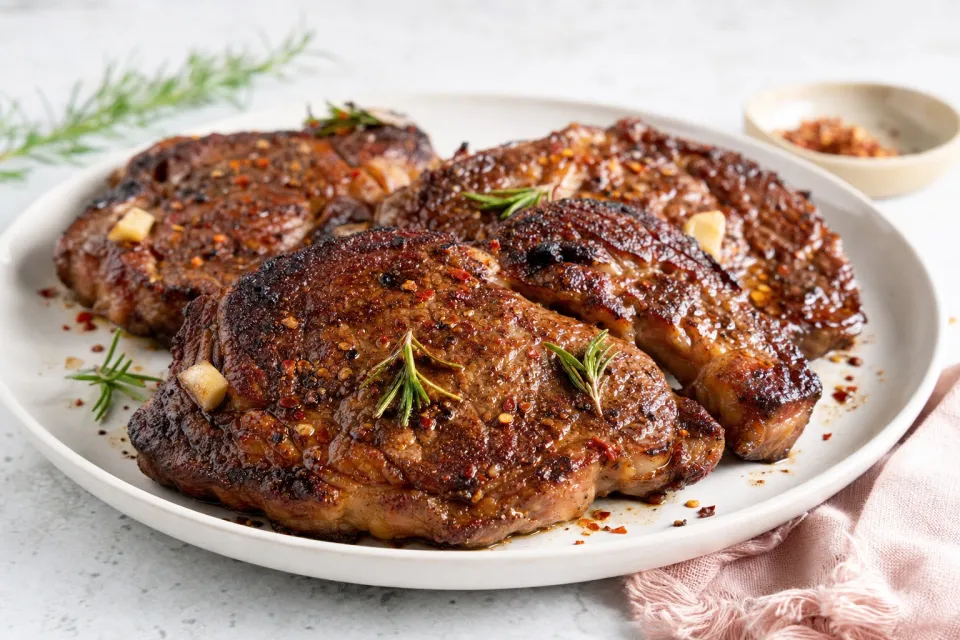 Sizzling Spicy Rib Eye Steaks