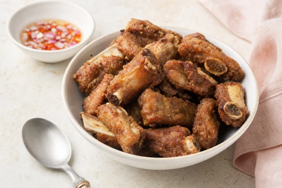 Crispy Filipino Fried Spareribs with Vinegar Dipping Sauce