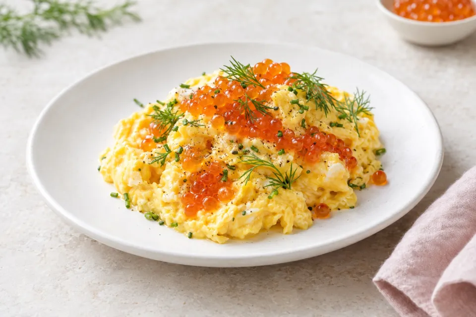 Scrambled Eggs with Salmon Roe