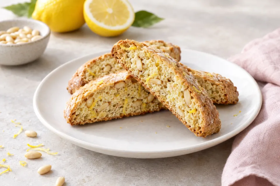 Lemon Pine Nut Biscotti