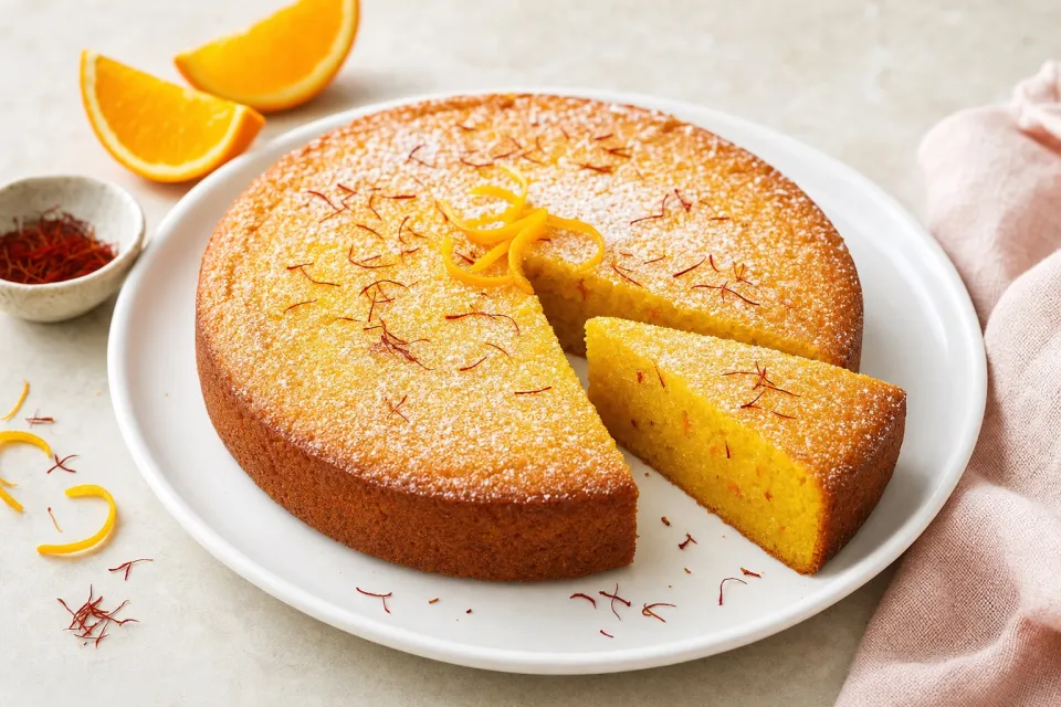 Flourless Orange-Saffron Cake