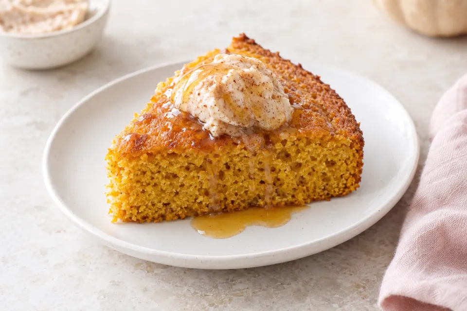 Pumpkin Cornbread with Cinnamon Honey Butter