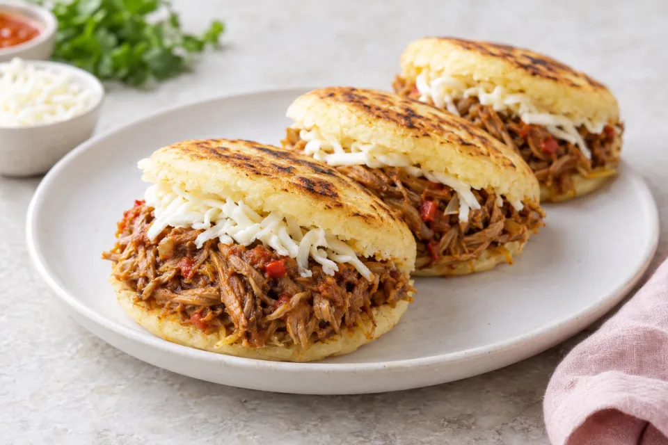Venezuelan-Style Arepas with Pulled Pork