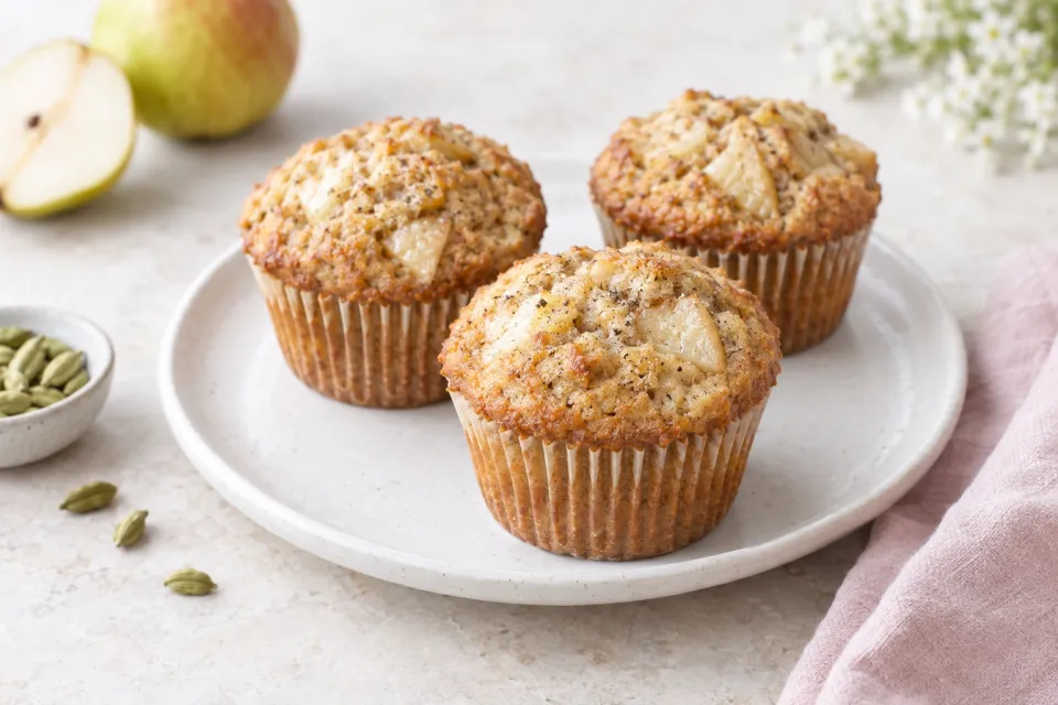 Pear-Cardamom Muffins