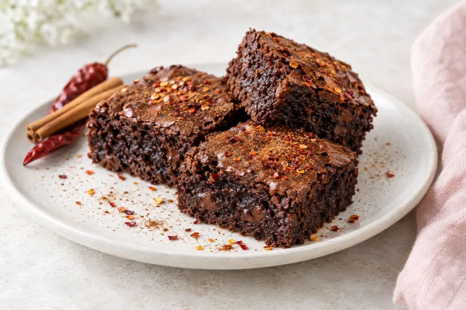 Fudgy, Spicy Cinnamon Chile Brownies