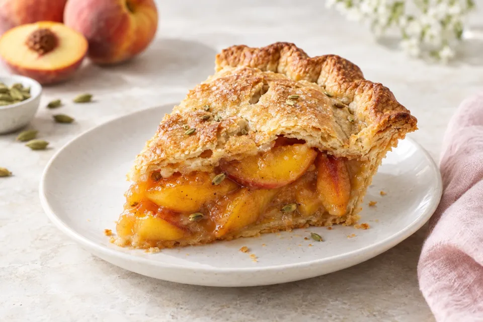 Top-Crust Peach and Cardamom Pie