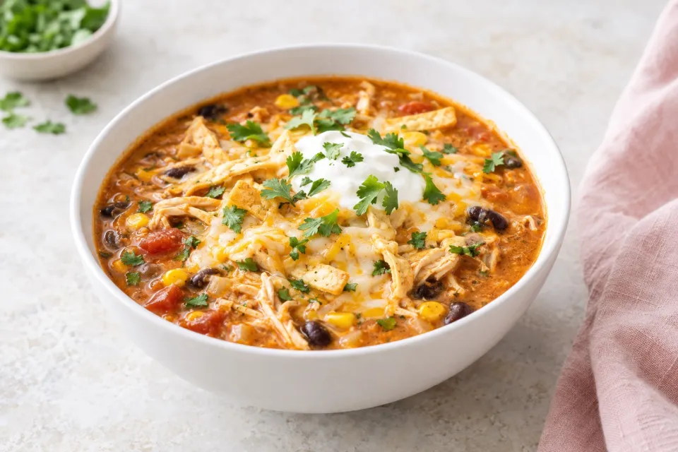 Cheesy Chicken Enchilada Soup