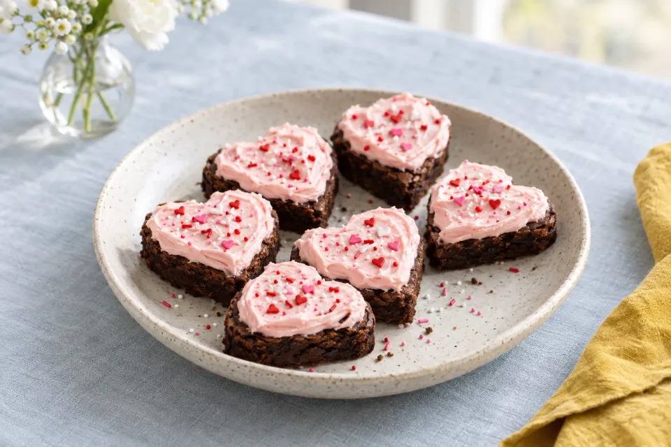 Easy Frosted Valentine's Brownies