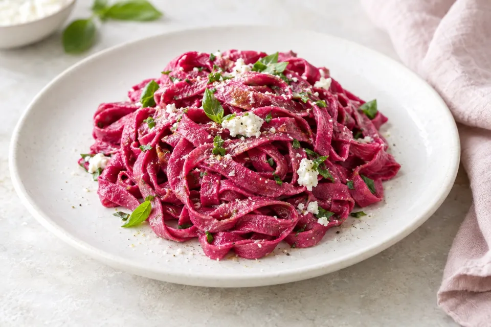 Beet-Colored Fresh Pasta