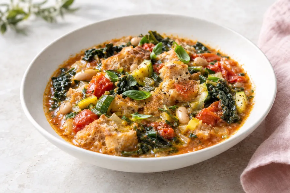 Tuscan Ribollita with Summer Vegetables