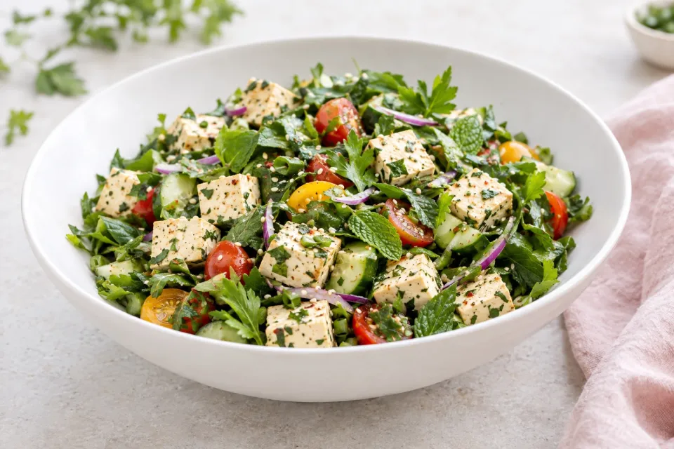 Vegan Tofu and Herb Salad