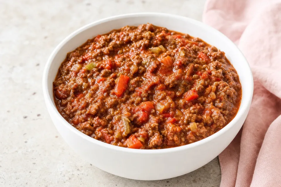 Venison Chili for Christmas Hot Dogs