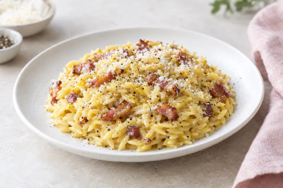 Orzo Carbonara-Style