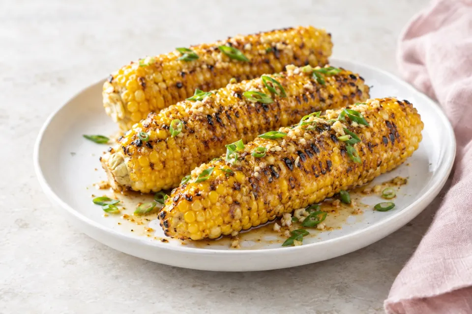 Grilled Corn with Garlic and Ginger Soy Butter