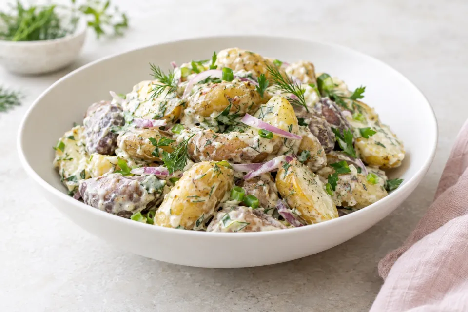 Creamy Vegan Fingerling Potato Salad