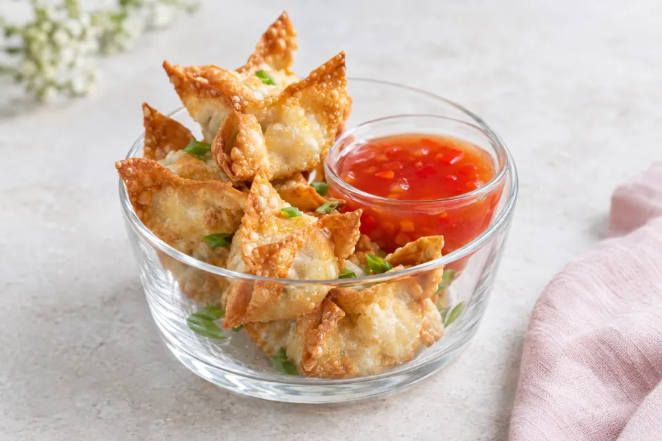 Crab Rangoons with Sweet and Sour Sauce