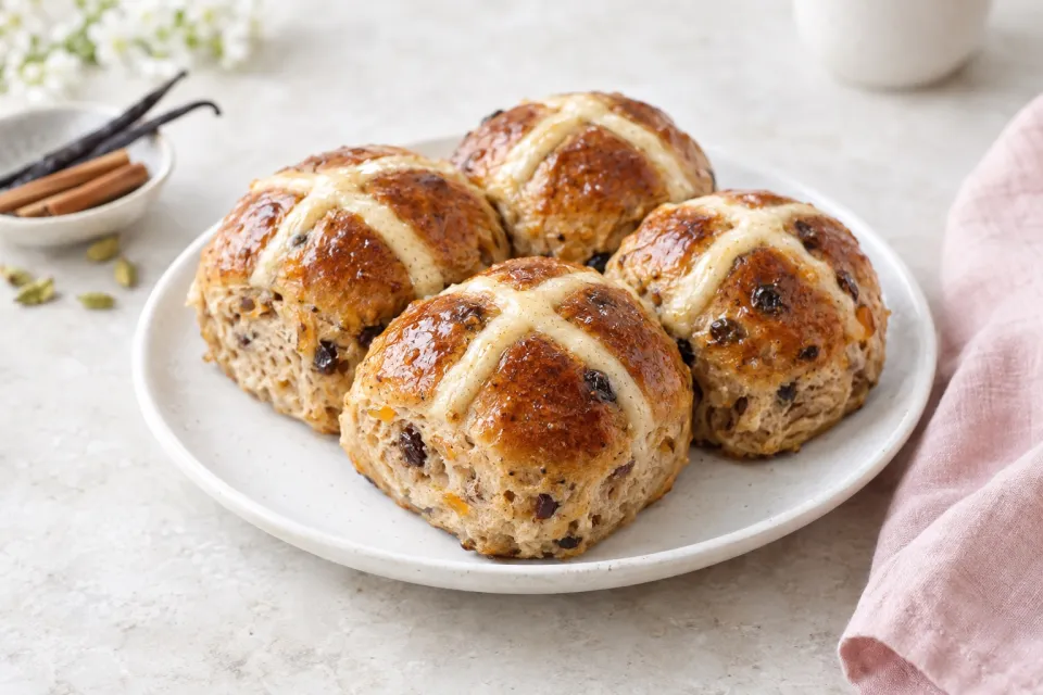 Spiced Vanilla Hot Cross Buns