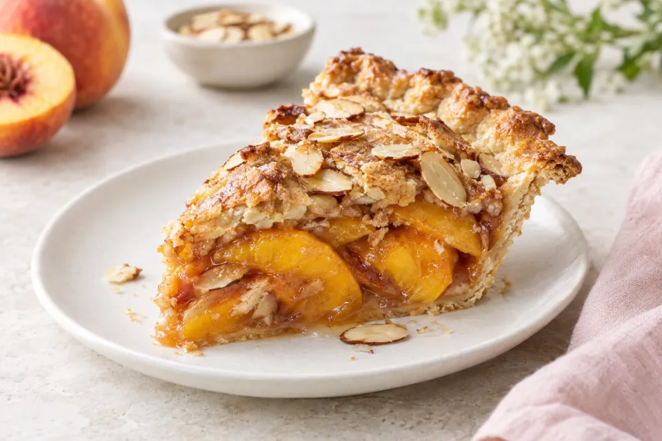 Brandied Peach Almond Pie