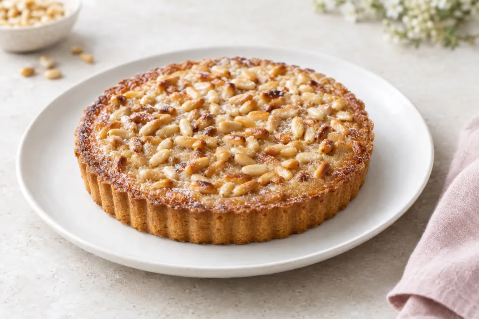 Roasted Pine Nut Marzipan Tart