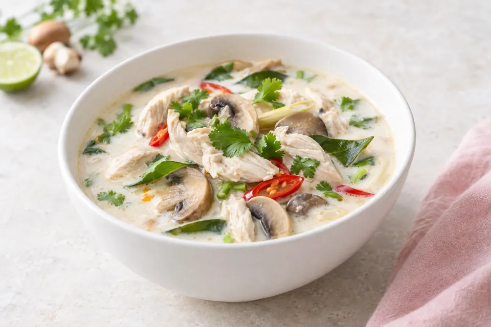 Thai Coconut Chicken Soup with Mushrooms