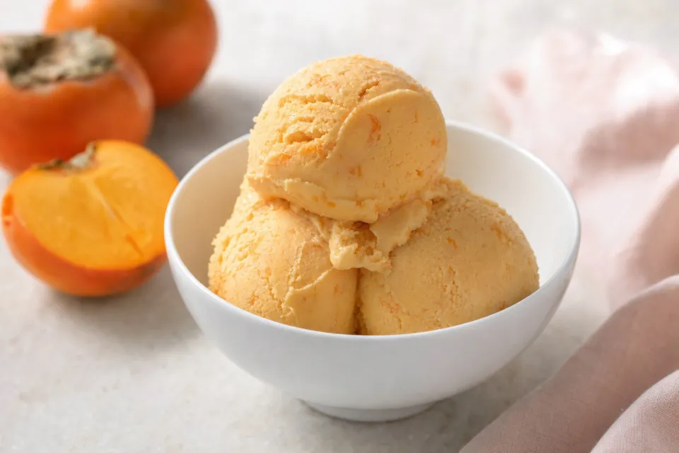 Persimmon and Honey Ice Cream