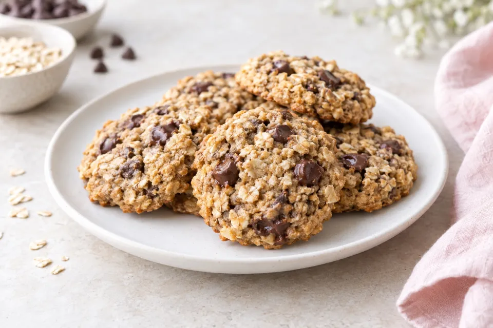 Vegan Oatmeal Chocolate Chip Cookies