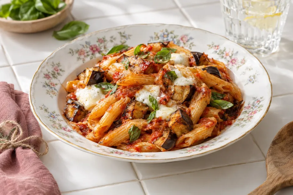 Eggplant and Tomato Pasta