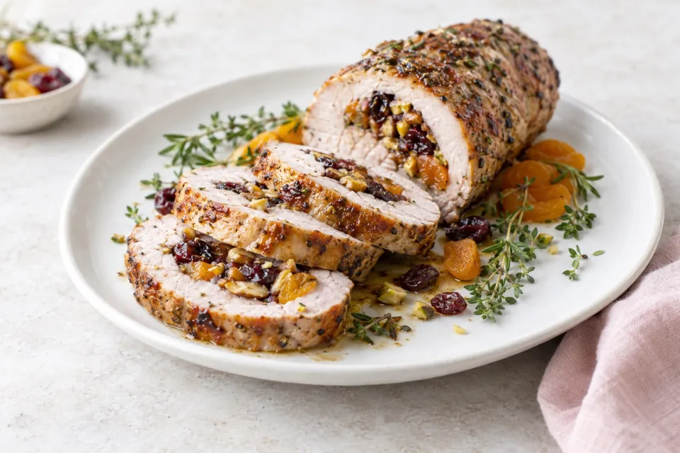Dried Fruit Stuffed Pork Loin