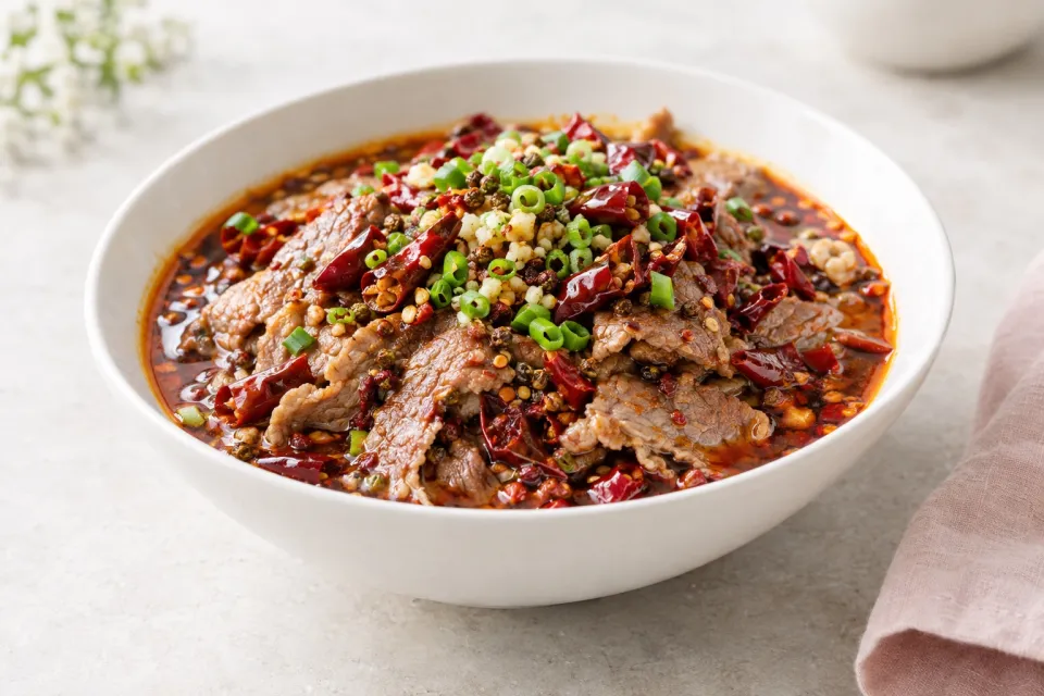 Sichuan-Style Boiled Beef with Chili