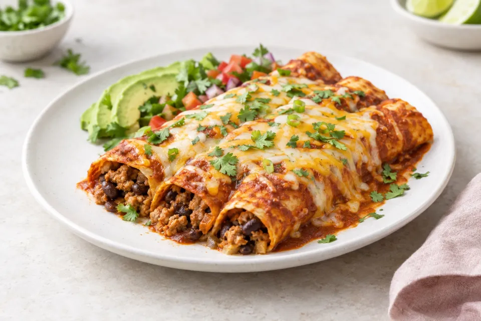 Turkey Black Bean Enchiladas