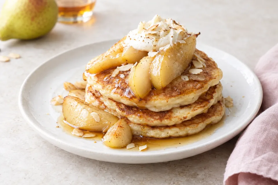 Rum and Pear Pancakes