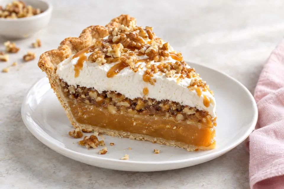 Butterscotch Maple Walnut Three Layer Pie