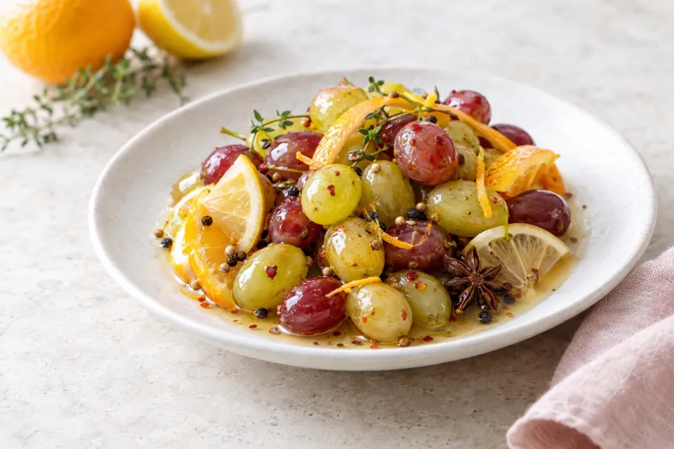 Pickled Grapes with Citrus and Spice