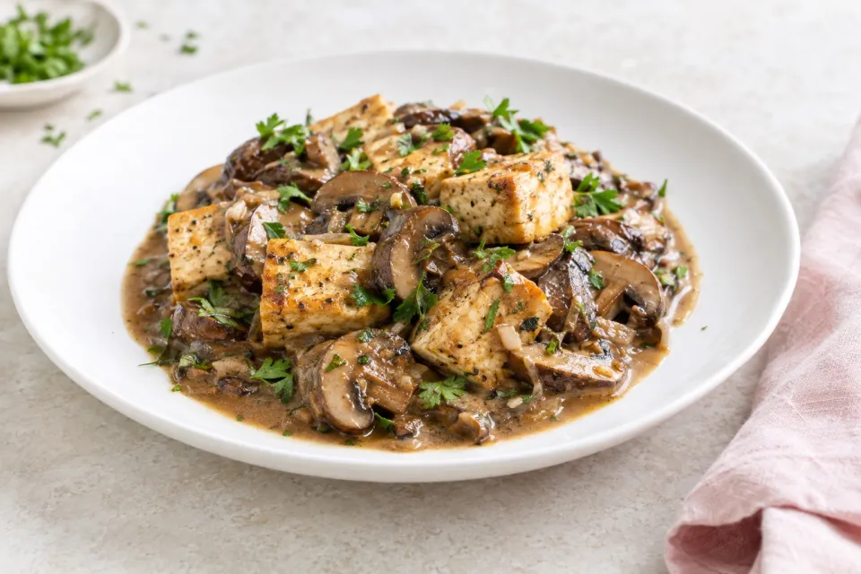 Tofu and Mushroom Marsala