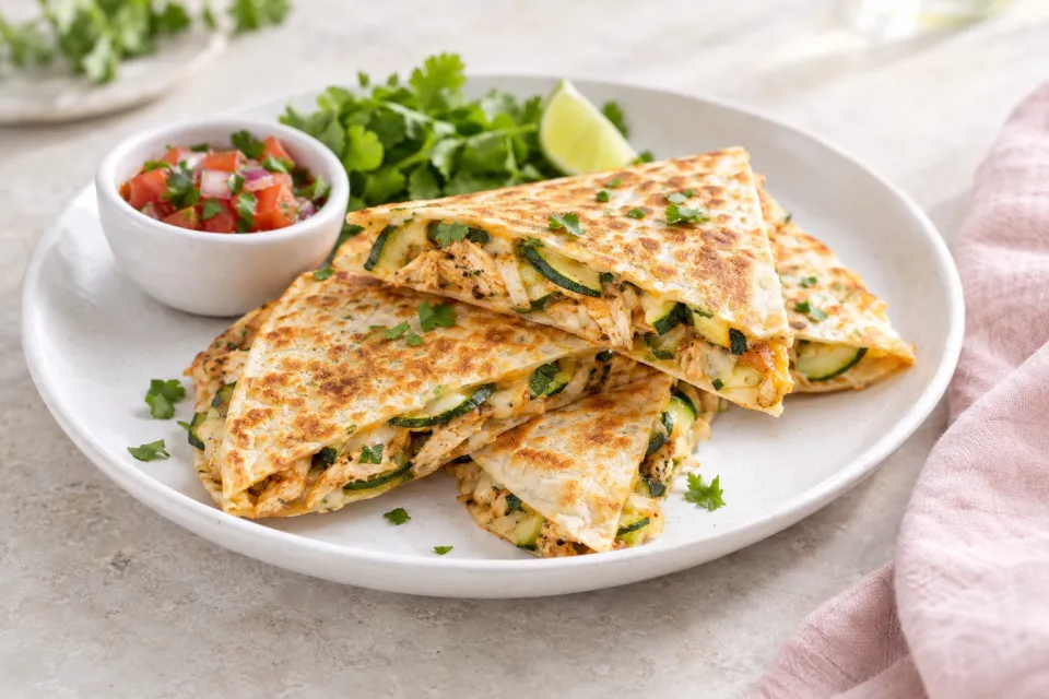 Quick Chicken and Zucchini Quesadillas