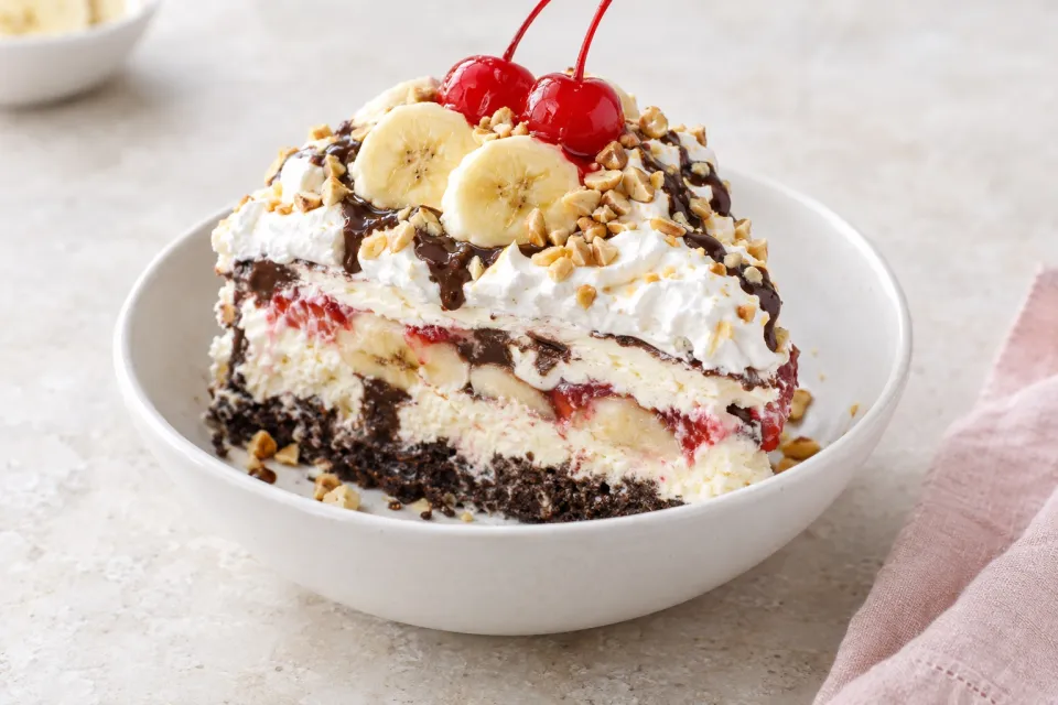 Banana Split Ice Cream Cake