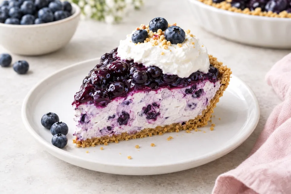 No-Bake Blueberry Cream Pie