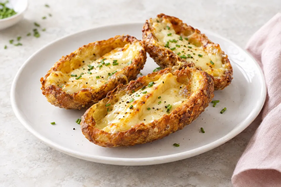 Deep-Fried Potato Skins with Melted Raclette Cheese