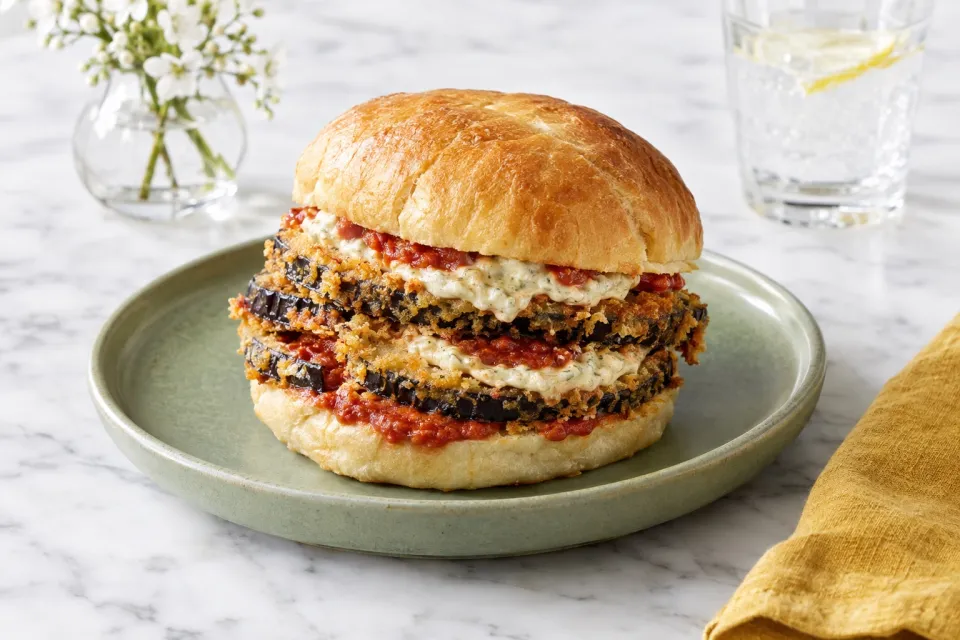Fried Eggplant Sandwich with Eggplant Mayo