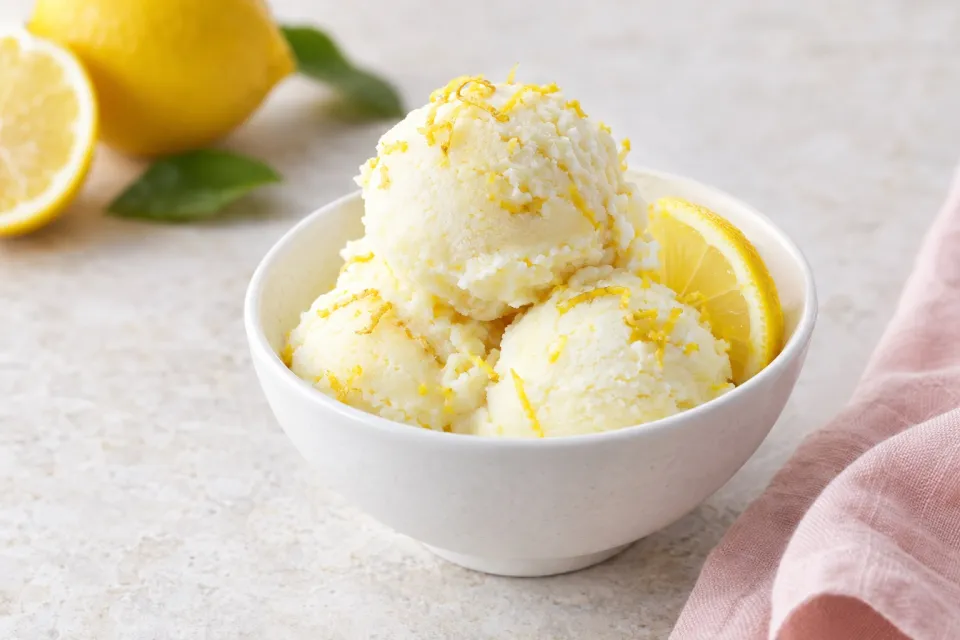 Tangy Lemon Frozen Yogurt