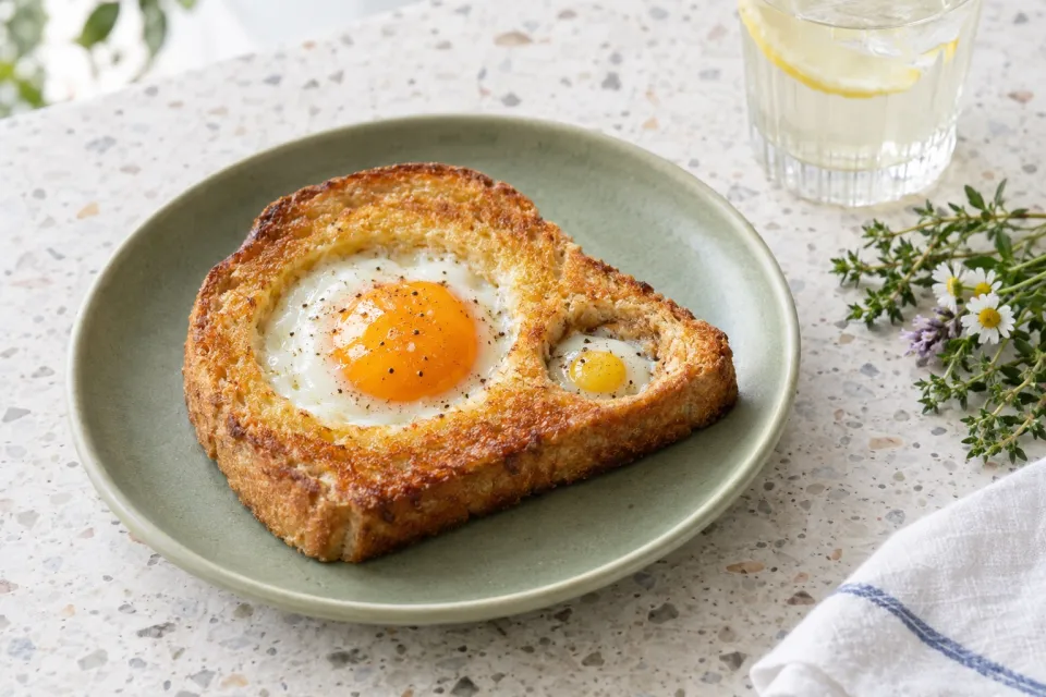 Nested Egg-in-a-Hole for 1 1/2 Eaters