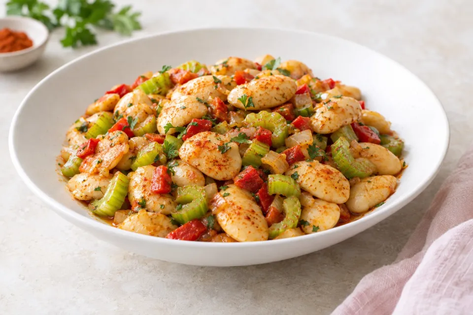 Warm Spanish-Style Giant-Bean Salad with Smoked Paprika and Celery