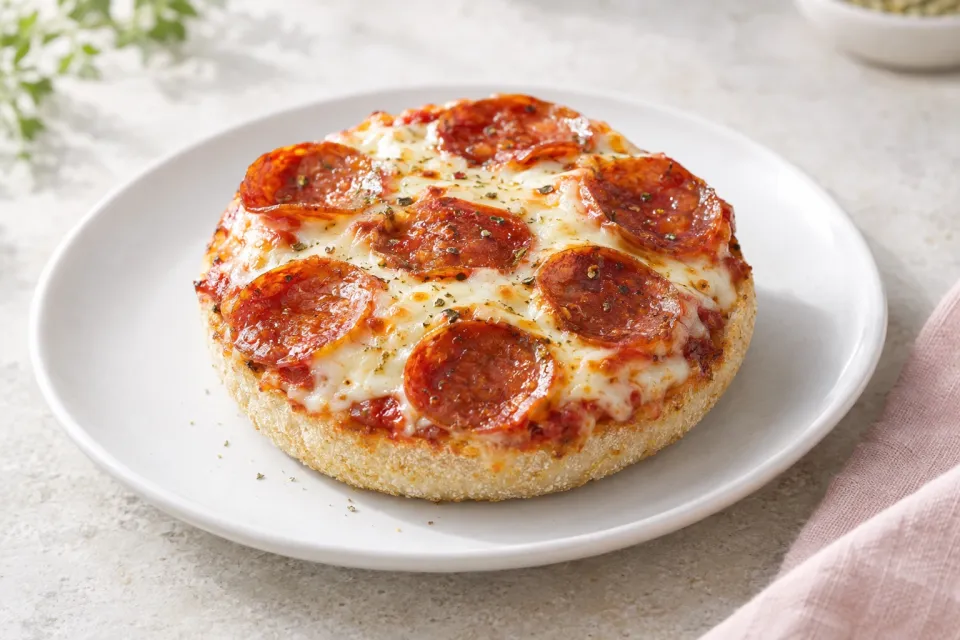 The Best English Muffin Pepperoni Pizza