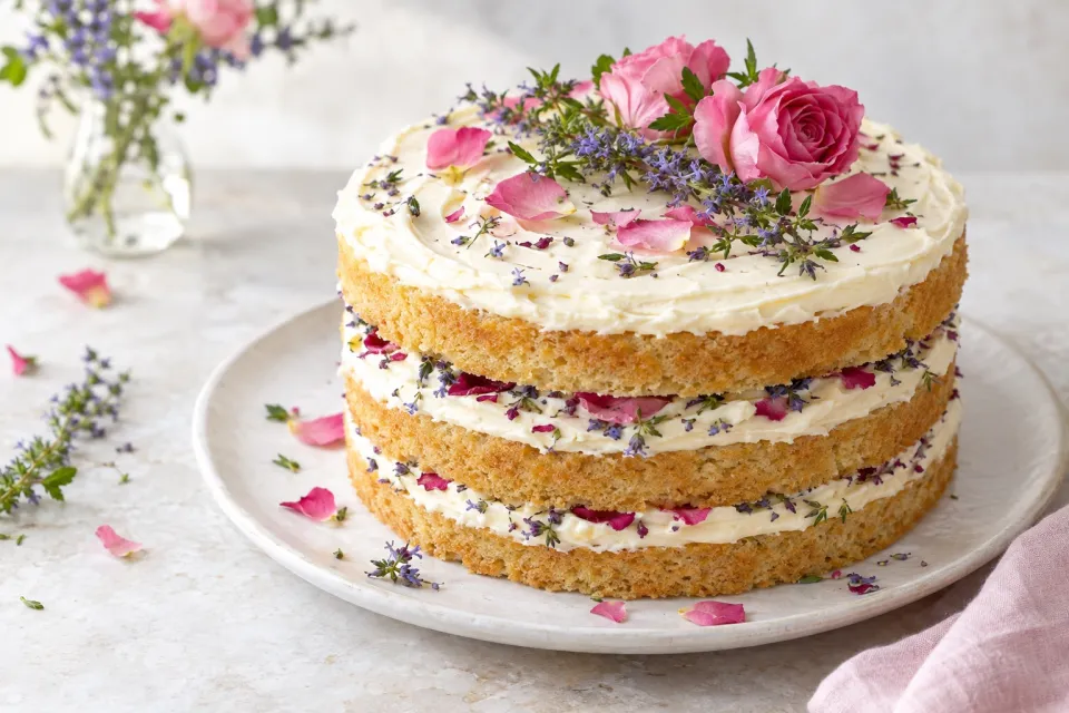 Hyssop and Rose Sponge Layer Cake