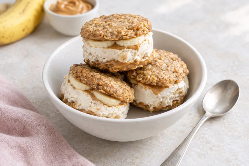 Banana Peanut Butter Ice Cream Sandwiches