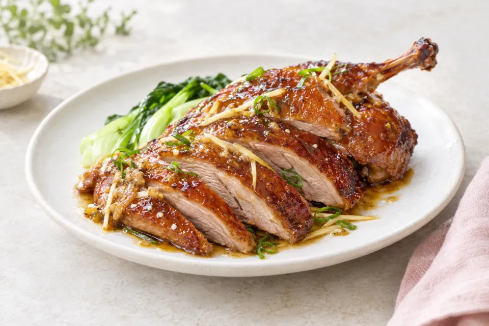 Roast Duck with Honey Ginger Glaze
