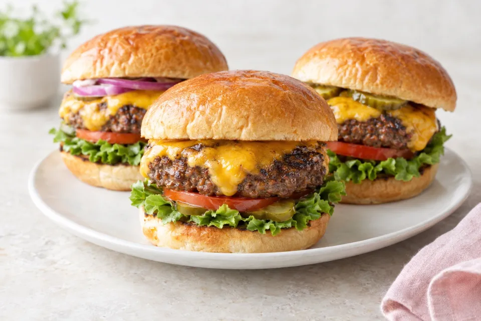 Thick and Juicy Home-Ground Grilled Cheeseburgers