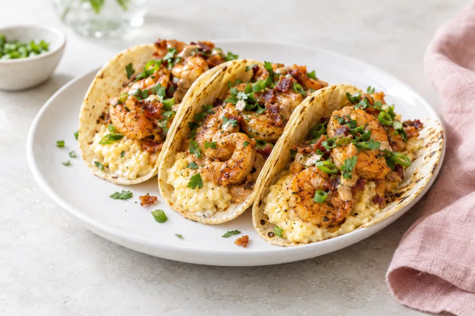 Shrimp and Grits Tacos